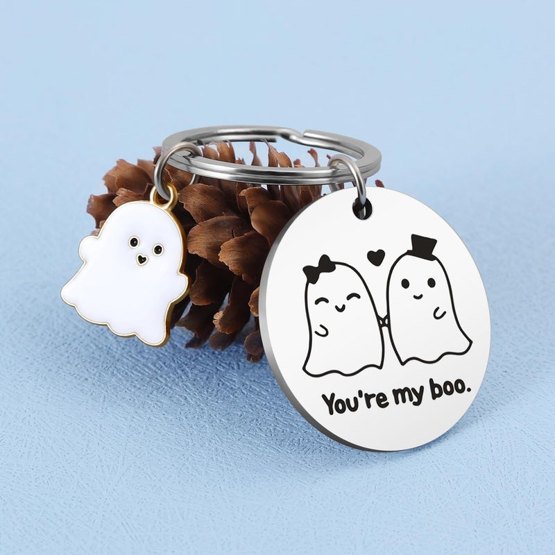 Keniot Halloween Gifts for Women Men, Halloween Boo Basket Stuffers for Girlfriend Boyfriend, Cute Couple Gift Keychain for Halloween Birthday Anniversary - Image 3
